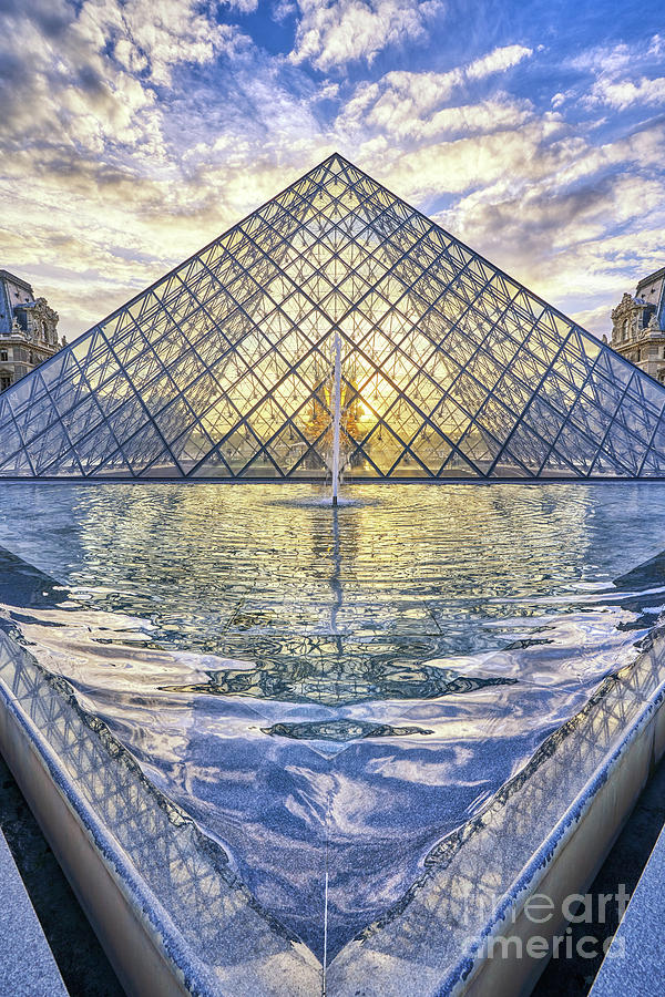 Louvre Pyramid Paris at Sunset Photograph by Laurent Lucuix