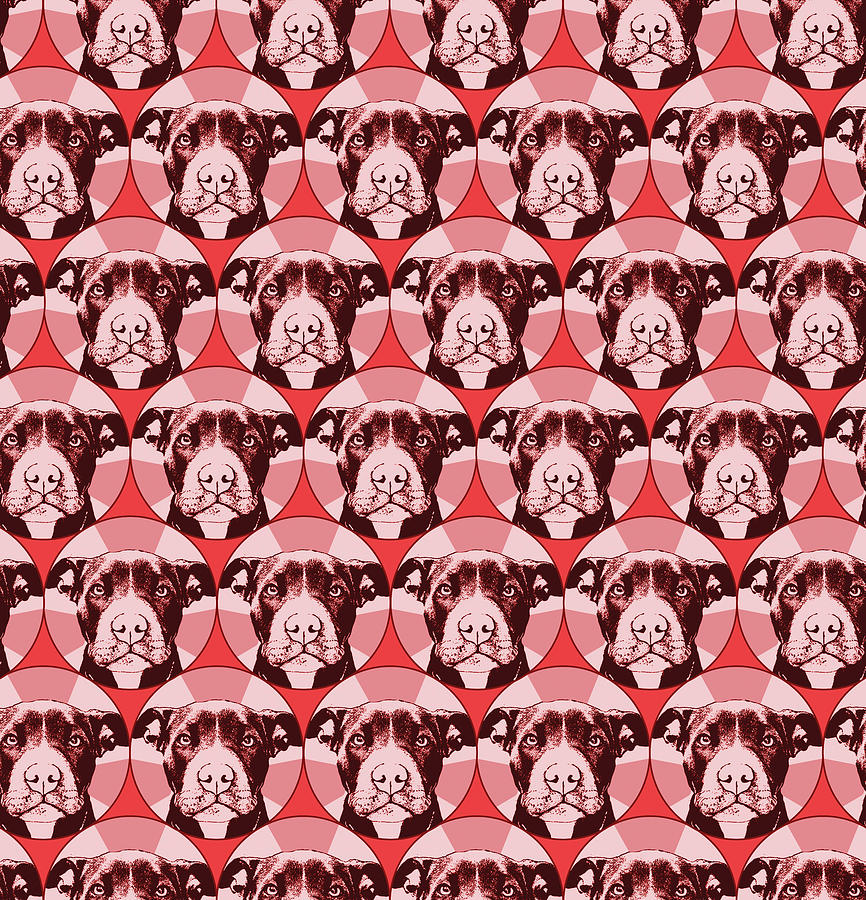 Pups Mixed Media - Love A Bull Pattern 1 by Dean Russo Pups Mixed Media - Love A Bull Pattern 1 by Dean Russo