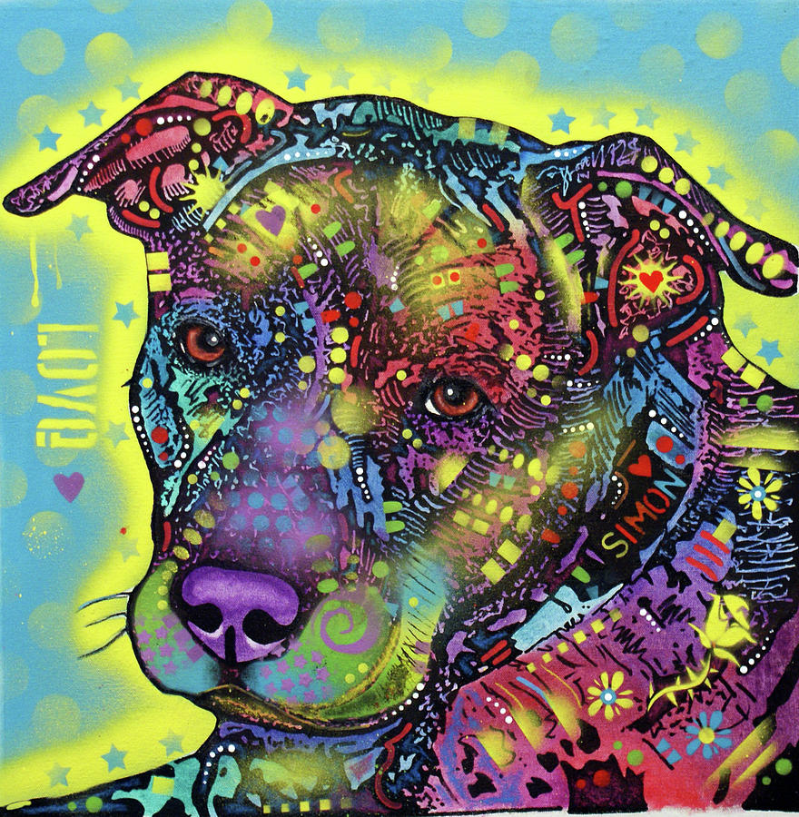 Love and Pitbulls by Dean Russo Art Love and Pitbulls by Dean Russo Art