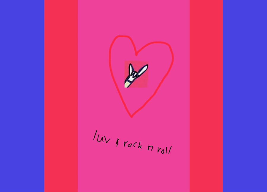Love and Rock and Roll, Stripes Drawing by Ashley Rice