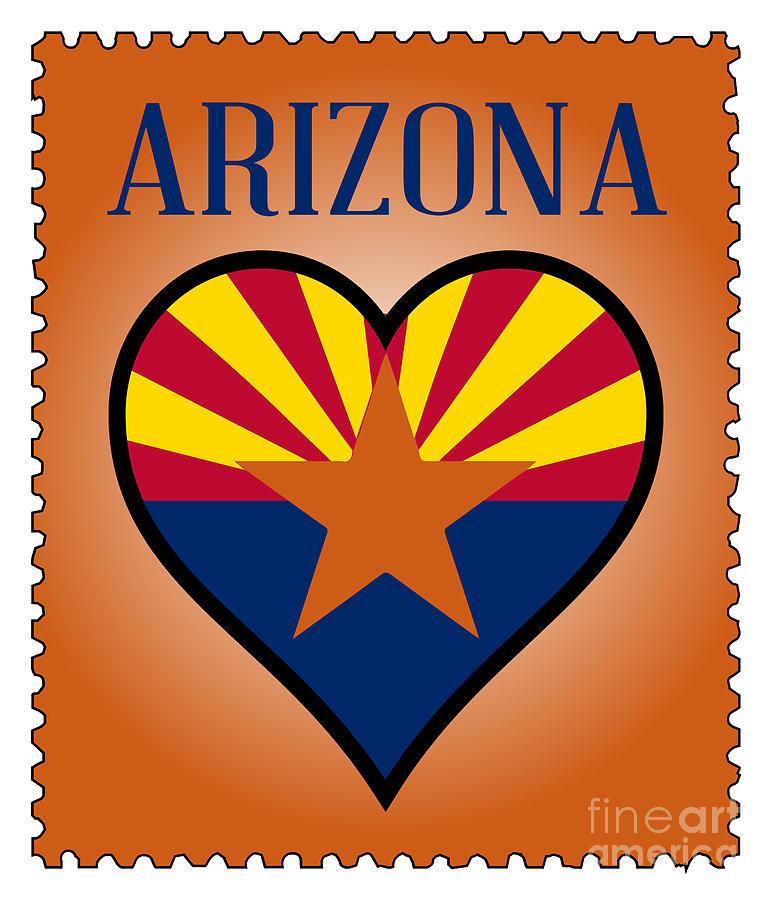 Love Arizona Flag Postage Stamp by Bigalbaloo Stock