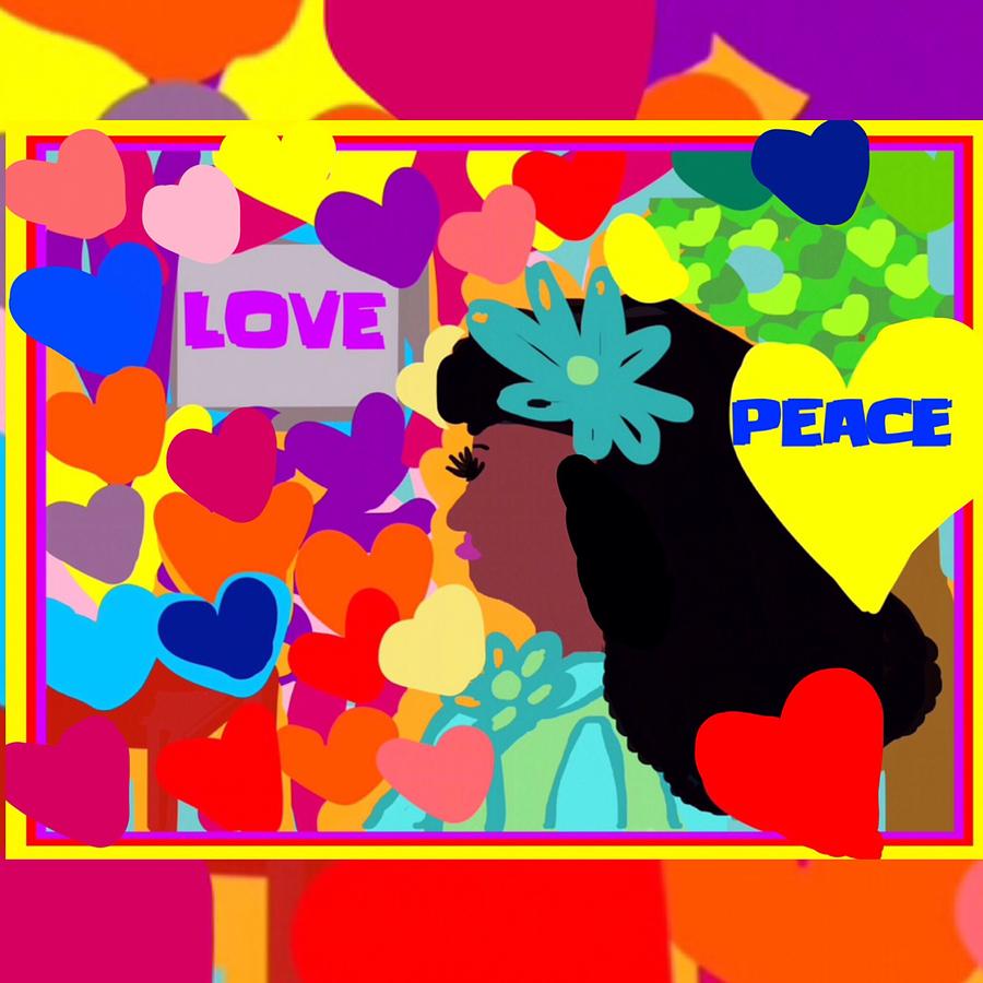 Love Art and Peace Digital Art by Joan Ellen Kimbrough Gandy