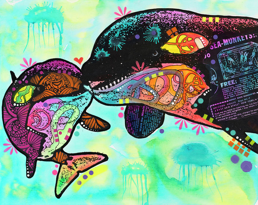 Whale Mixed Media - Love As Large As A Whale by Dean Russo- Exclusive