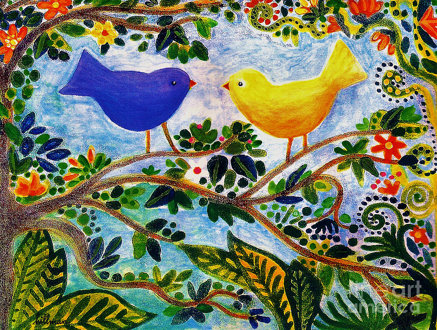 Love Birds Painting by A Hillman