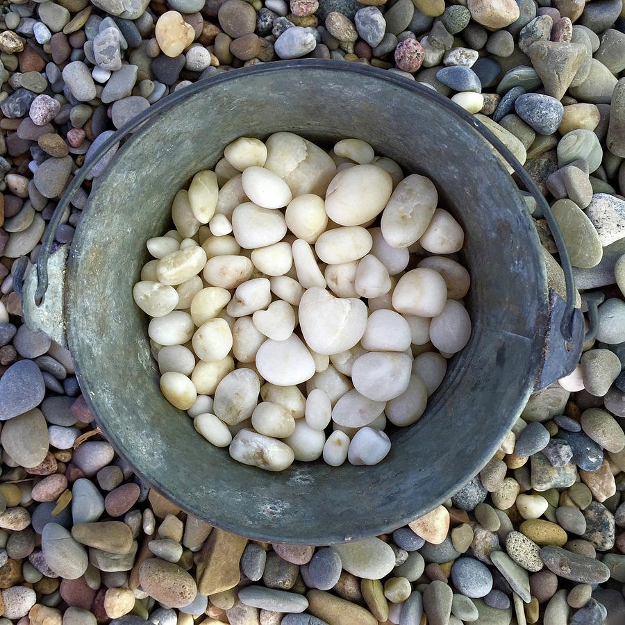 Pebbles Photograph - Love Bucket by Susan Saltzman