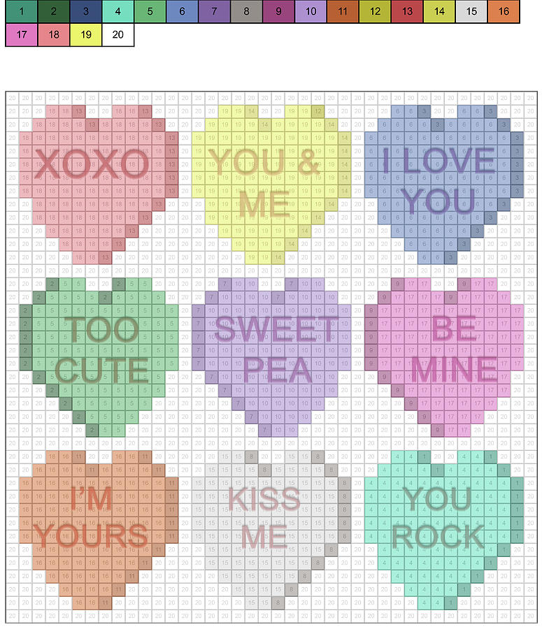 Love Hearts Grid Mixed Media by Delyth Angharad | Pixels