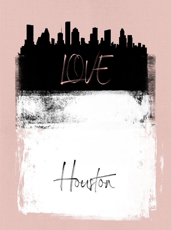 Houston Mixed Media - Love Houston by Naxart Studio