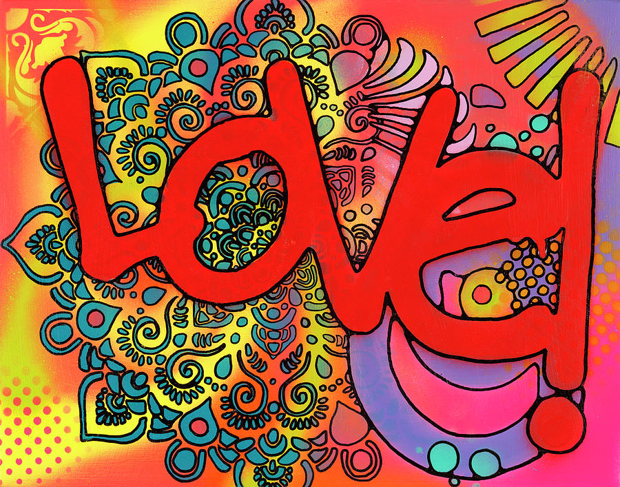 Typography Mixed Media - Love I by Dean Russo