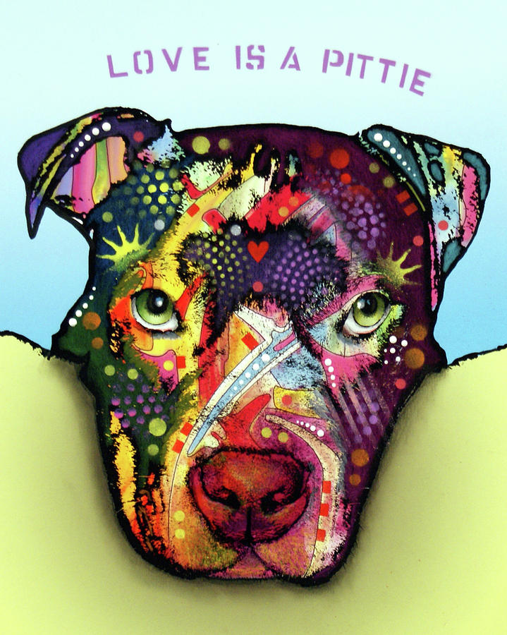 Dog Mixed Media - Love Is A Pittie by Dean Russo