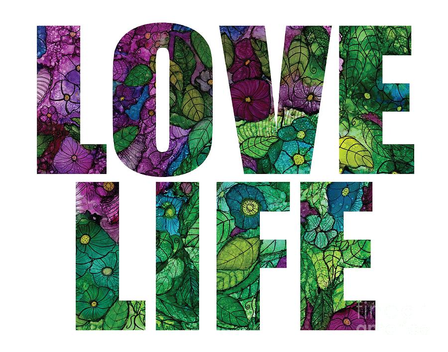 Love Life Fantasy Flowers Digital Art by Conni Schaftenaar