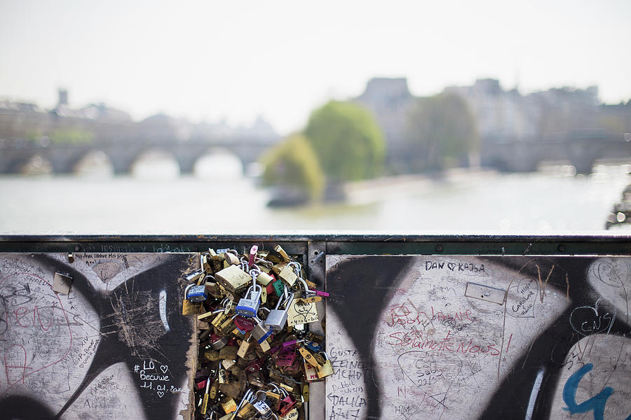 Love Locks on Pont Neuf in Paris