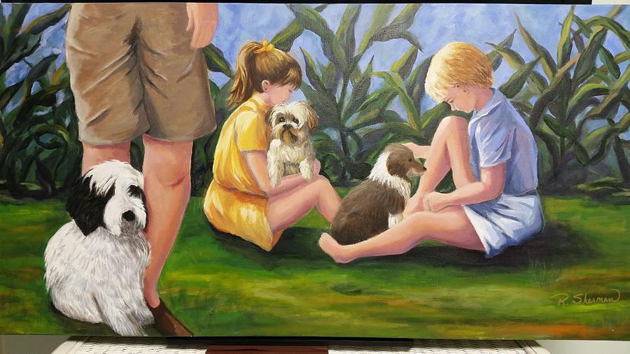 Love My Puppy Painting by Rosie Sherman
