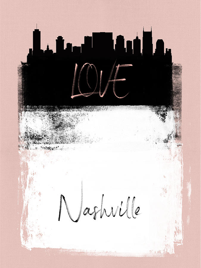 Nashville Mixed Media - Love Nashville by Naxart Studio