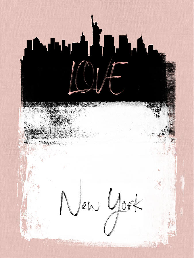 Skyline Mixed Media - Love New York by Naxart Studio