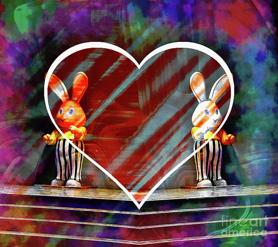 Love Rabbits Mixed Media