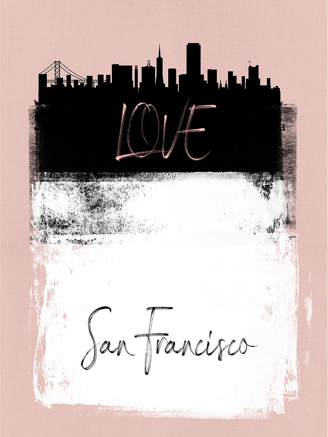 San Francisco Mixed Media - Love San Francisco  by Naxart Studio