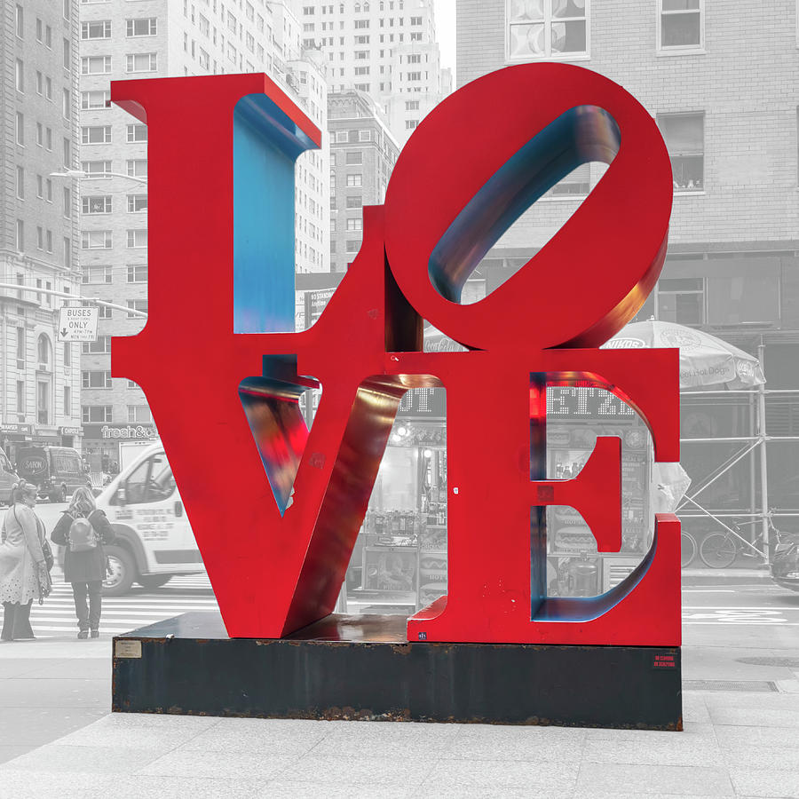 Love Sculpture W55th St and 6th Ave NYC-GRK3287_04052019 Photograph by Greg Kluempers