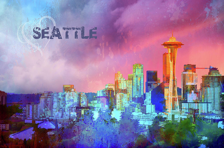Love Seattle Digital Art by Terry Davis