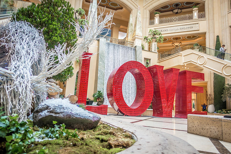 Love Sign Installation At Christmas In Las Vegas Photograph by Alex Grichenko