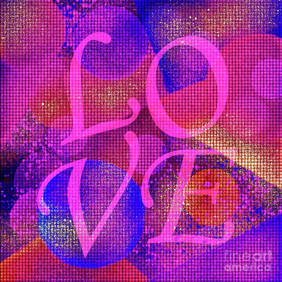 Word Digital Art - Love Text Art Sign by Lauries Intuitive