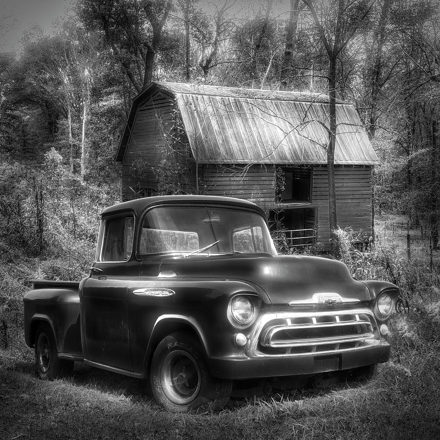 Love that Black and White 1957 Chevy Truck Photograph by Debra and Dave Vanderlaan