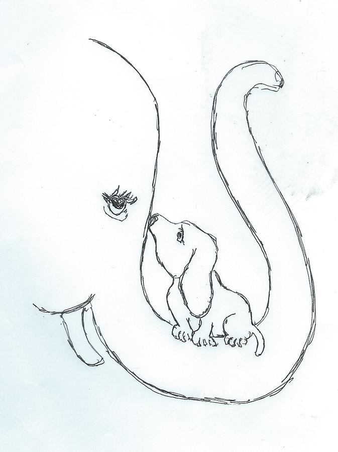Love Trunk Drawing by Roger Swezey