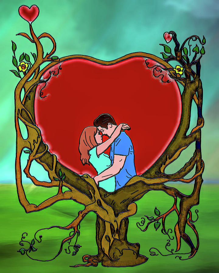 Love Under the Trees Digital Art by John Haldane
