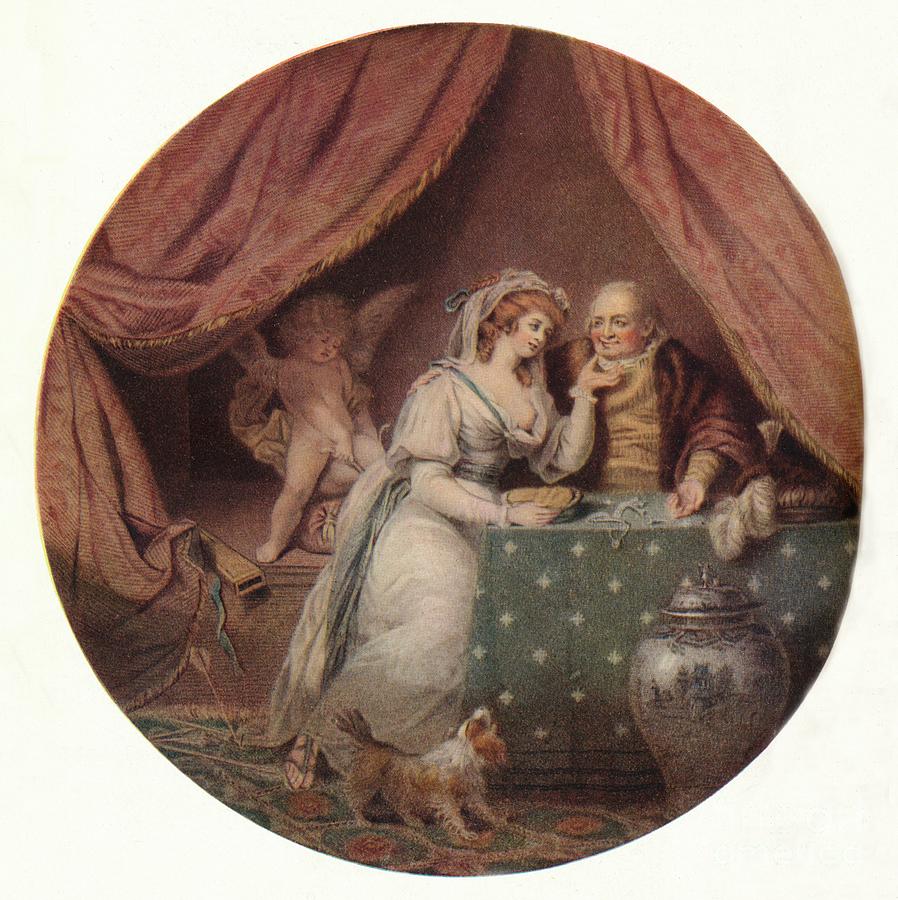 Love Vanquished By Avarice, C1790 Drawing by Print Collector