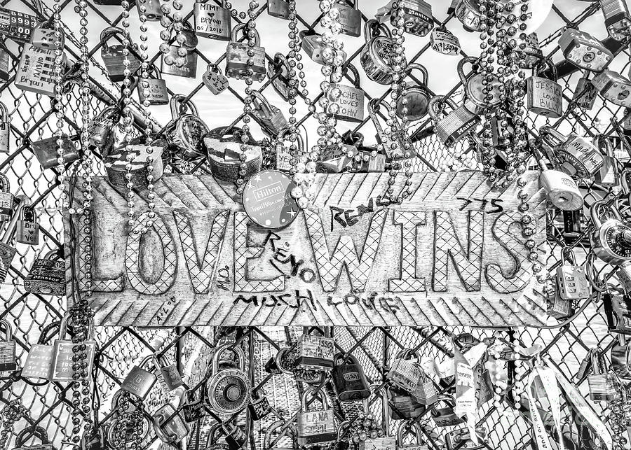 New Orleans Photograph - Love Wins BW by Kathleen K Parker