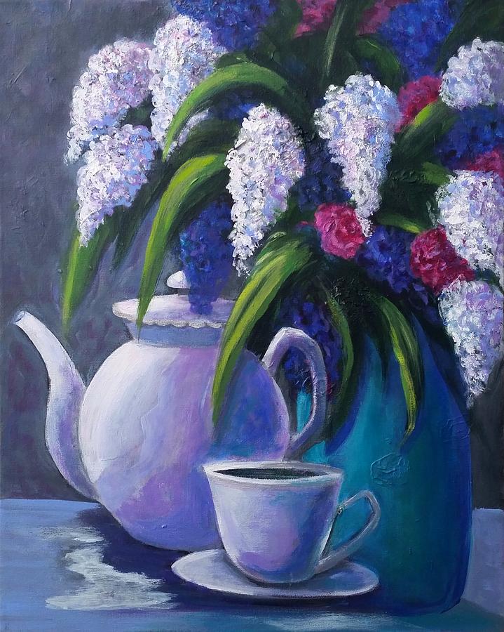 Still Life Painting - Lovely Lilacs by Rosie Sherman