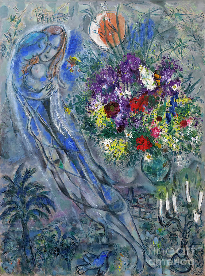 Lovers In Grey Lovers In Gray 1956 1960 Photograph By Marc Chagall