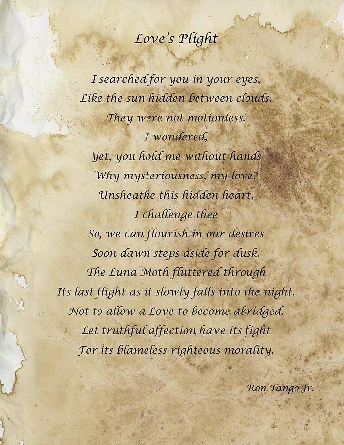 Love Photograph - Loves Plight by Ron Tango Jr Love Photograph - Loves Plight by Ron Tango Jr