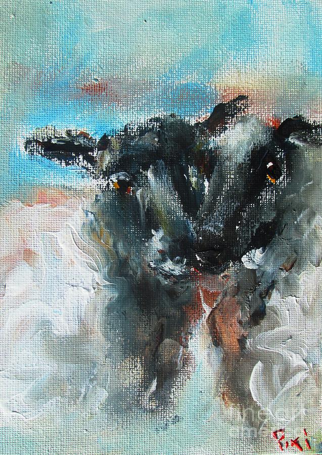 Loving Sheep -18 -2 Painting by Mary Cahalan Lee - aka PIXI