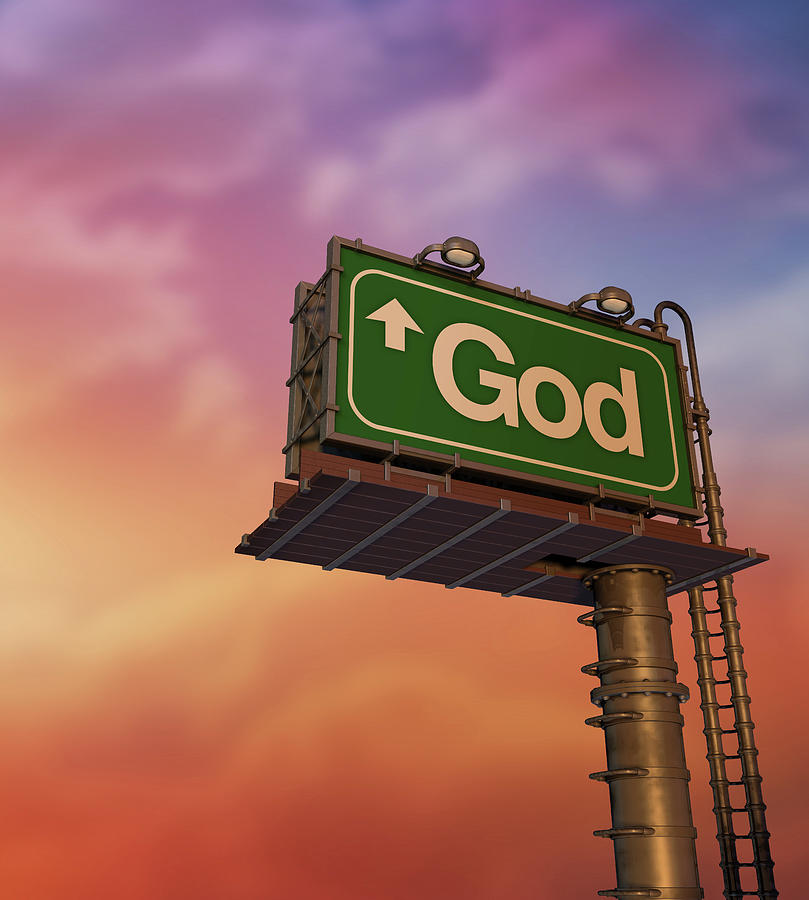 Low Angle View Of A God Billboard At Photograph by Philpell