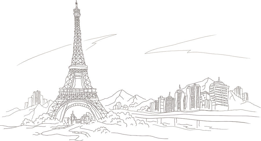 Low Angle View Of A Tower, Eiffel Digital Art by Eastnine Inc.