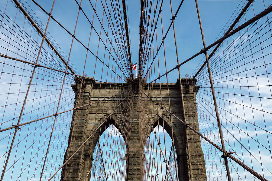 Low Angle View Of Brooklyn Bridge In New York Photograph