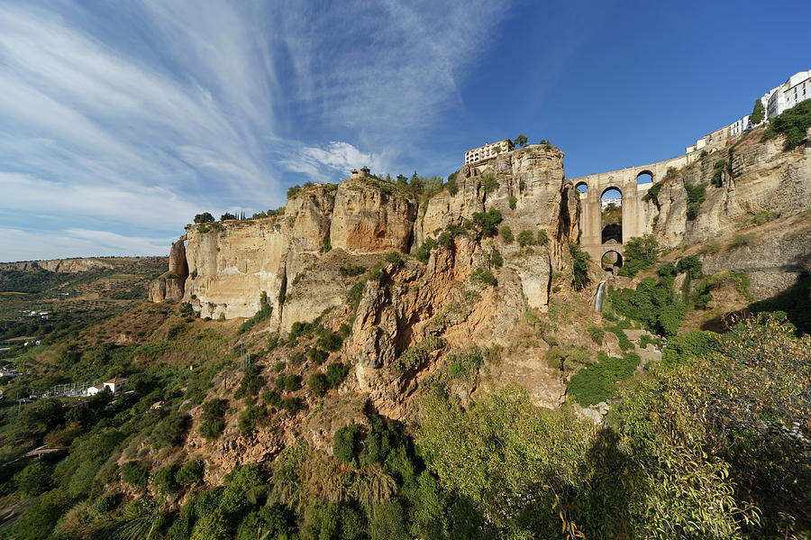 Low Angle View Of Cliff And Bridge In Photograph by Guy Vanderelst
