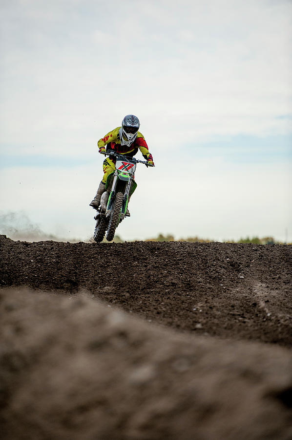 Low Angle View Of Motocross Racer On Photograph by Ascent Xmedia