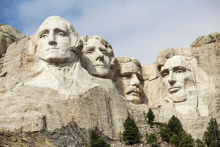 Low Angle View Of Mount Rushmore National Memorial Against Sky 