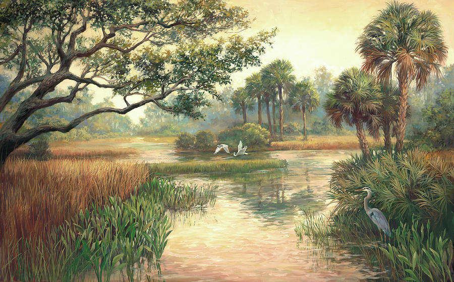 Bird Painting - Low Country Morning by Laurie Snow Hein