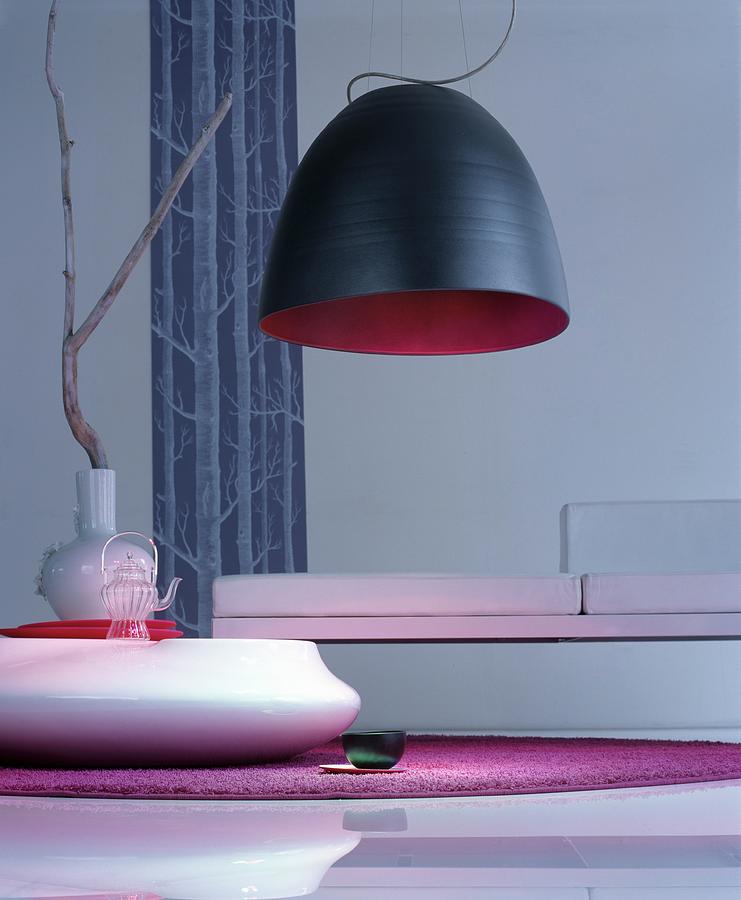 Low-hanging Pendant Lamp In Modern Interior Photograph by Matteo Manduzio