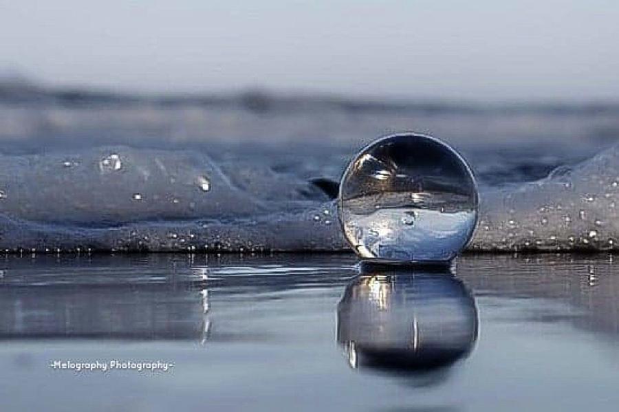 Landscape Photograph - Low tide and bubbles by Melissa Woolley