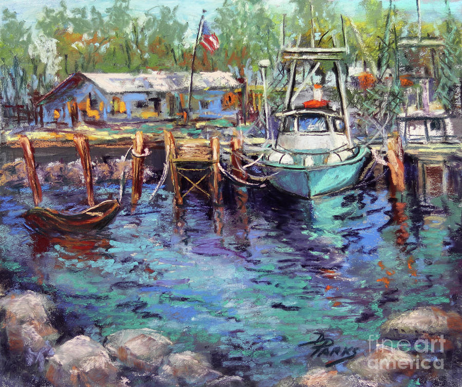 Louisiana Shrimp Boats Painting - Low Tide by Dianne Parks