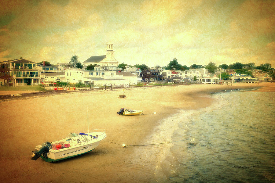 Low Tide Provincetown Cape Cod Massachusetts Shoreline Textured Mixed