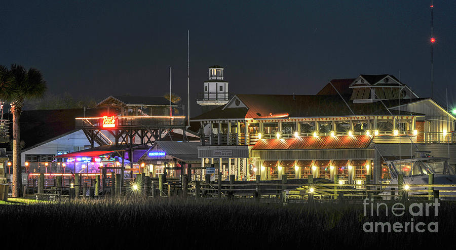 Lowcountry Nightlife on Shem Creek Photograph by Dale Powell