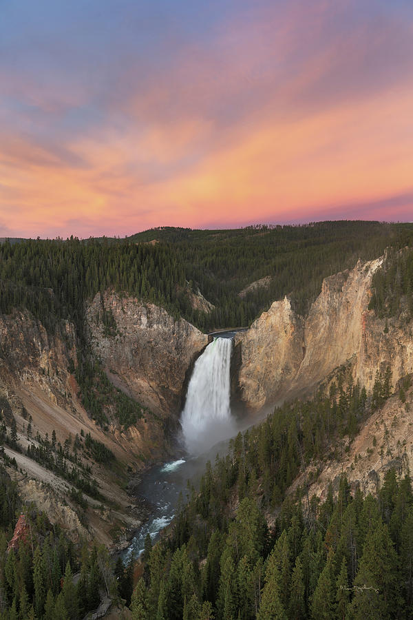 Yellowstone National Park Photograph - Lower Falls Of The Yellowstone River II by Alan Majchrowicz