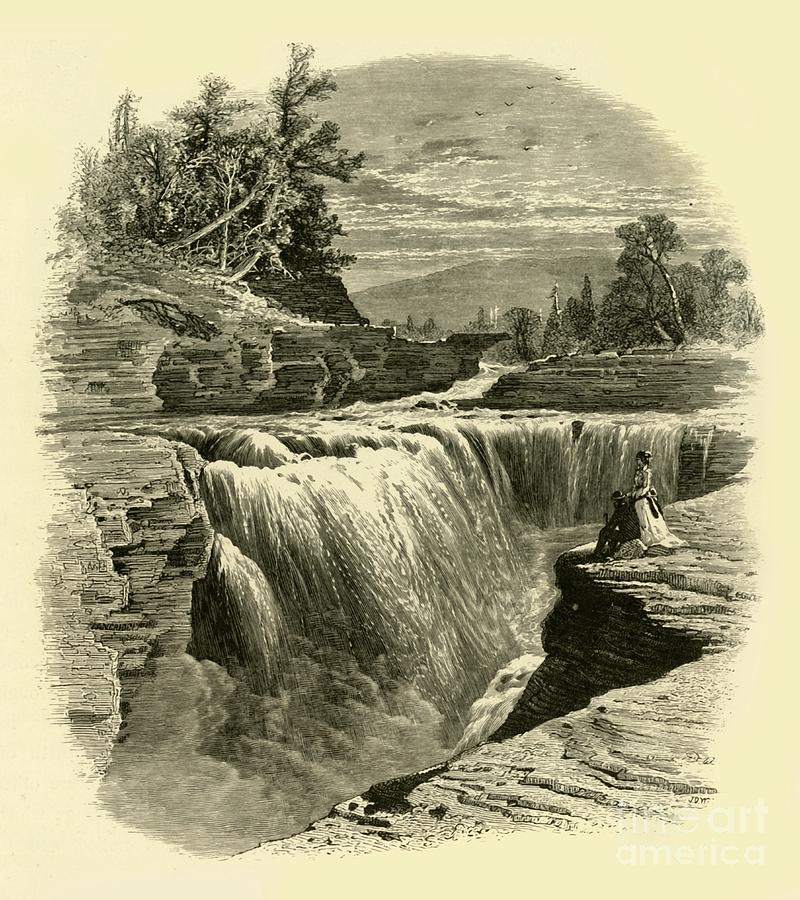 Lower Falls Drawing by Print Collector