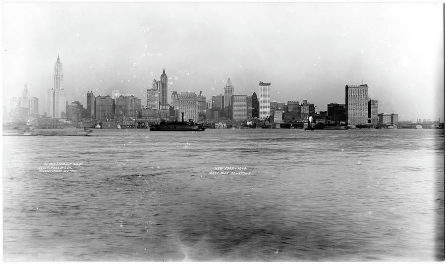 Lower Manhattan Skyline & The Hudson Photograph by The New York Historical Society