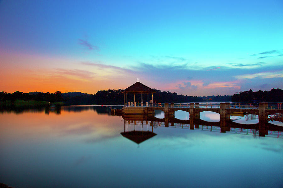 Lower Seletar Reservoir At Sunset Photograph by Seng Chye Teo
