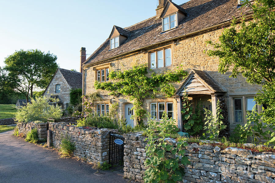 Lower Slaughter Cottages in the Evening Summer Sunlight Photograph by Tim Gainey